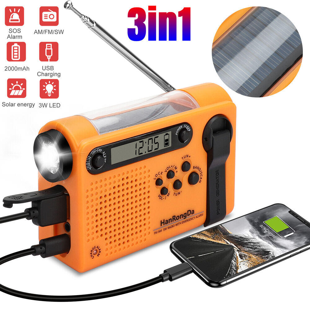 Renewable Energy Source - Rádio de emergência meteorológico am/fm/sw portátil